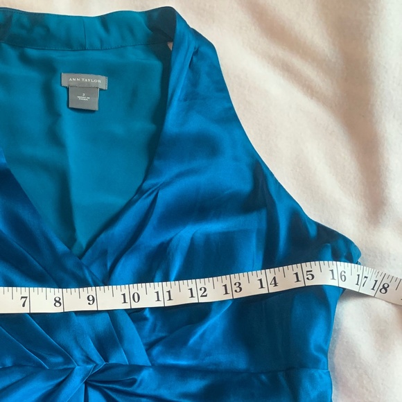 Ann Taylor Petrol Blue Silk Dress - Picture 7 of 13